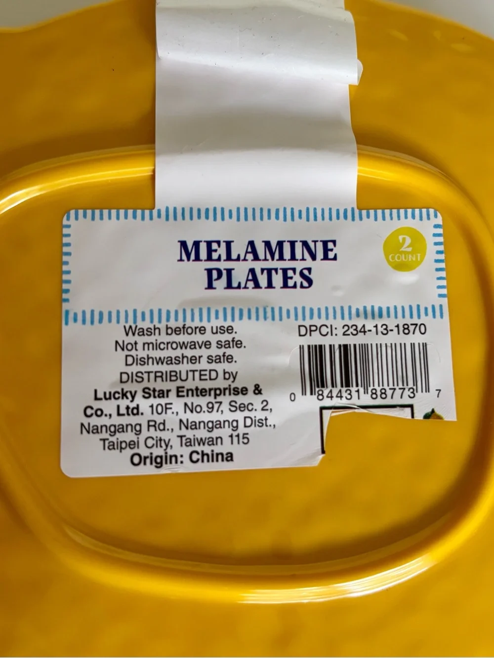 Melamine 6 Lemon Dessert Plates 5”x7” New